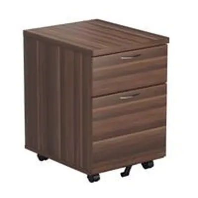 Mezzo 2 Drawer Mobile Pedestal - Dark Walnut - TESMP2DW