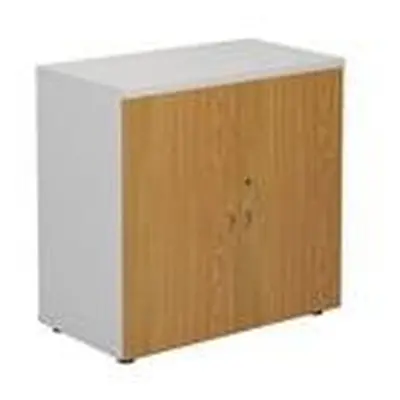 800 Wooden Cupboard (450Mm Deep) White Carcass Nova Oak Doors