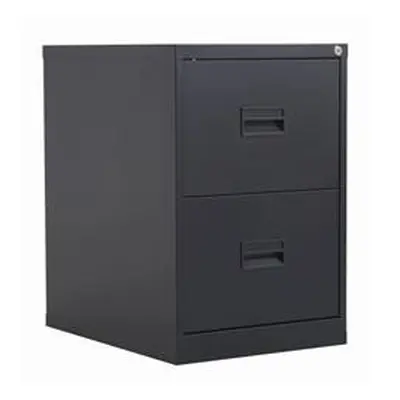 Legato Steel 2 Drawer Filing Cabinet - Black Ref TCS2FC-BK