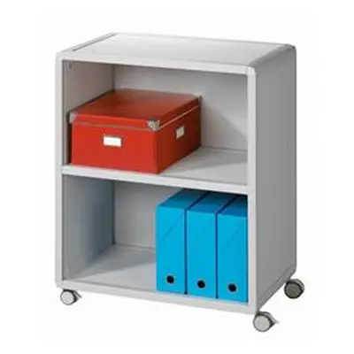 Fast Paper Mobile 2 Compartment Bookcase Grey - FDM2K202