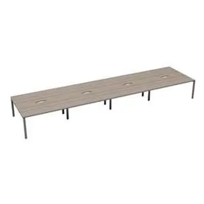 Vivace 8 Person Bench Desk 1600 x 800 - Grey Oak Top-CB1680COGOSV/8P