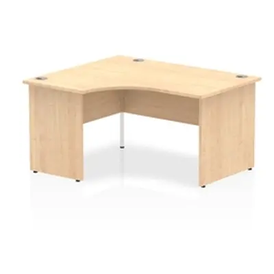 Impulse 1400mm Left Crescent Desk Maple Top Panel End Leg