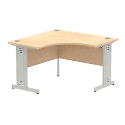 Impulse 1200mm Corner Desk Maple Top Silver Cable Managed Leg