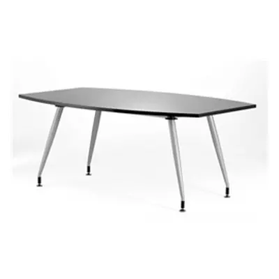 High Gloss 1800mm Writable Boardroom Table Black Top