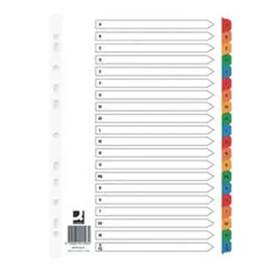 Q-Connect Index A-Z Board Reinforced Multi-coloured tabs (Pack of 10)