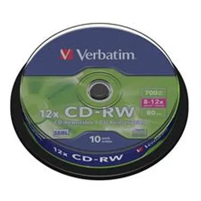 Verbatim CD-RW Datalife + 8-12x 700MB (Pack of 10) 43480