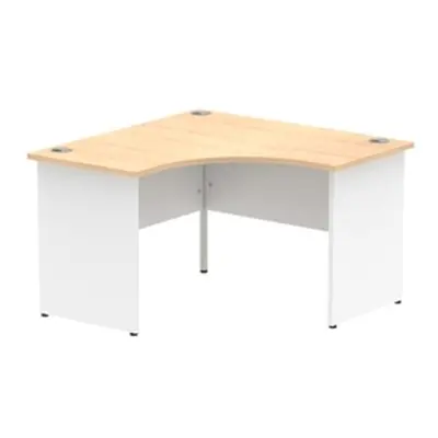 Impulse 1200mm Corner Desk Maple Top White Panel End Leg