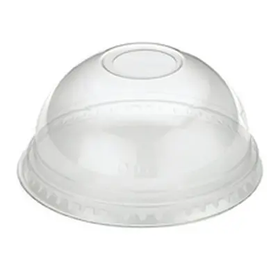 Domed Lid with Hole Recyclable PET 12oz (Pack of 1000) R10053