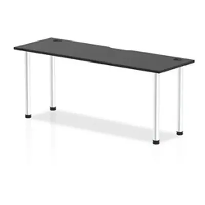 Impulse Black 1800 x 600mm Straight Table Black CP Aluminium Leg