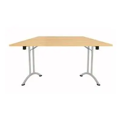 Allegro Folding Table 1600x800 Silver/Oak top Ref OUFT1680TRAPSVNO