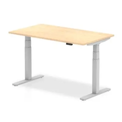 Air 1400/800 Maple Height Adjustable Desk With Silver Legs - HA01014