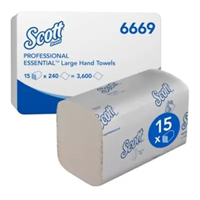 Scott 1-Ply Xtra Hand Towels I-Fold 240 Sheets (Pack of 15) 6669