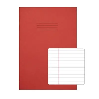 Rhino Exercise Book 8mm Ruled 80 Pages A4 Red (Pack of 50) VC48473