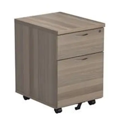 Mezzo 2 Drawer Mobile Pedestal - Grey Oak - TESMP2GO