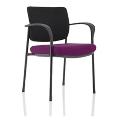 Brunswick Deluxe Black Fabric Back Black Frame Seat Purple With Arms