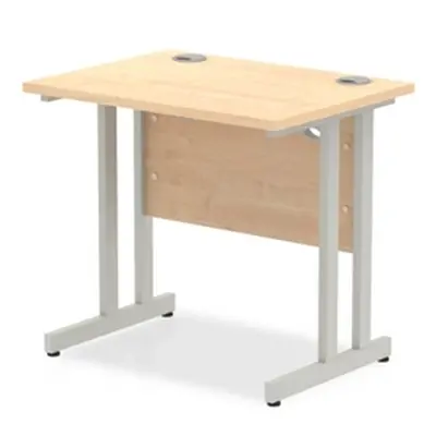 Impulse 800/600 Rectangle Silver Cantilever Leg Desk Maple - MI002899