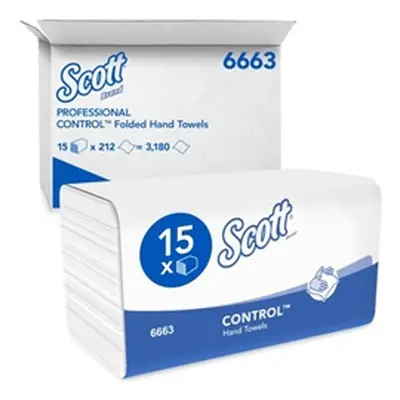 Scott 1-Ply Performance Hand Towels 212 Sheets (Pack of 15) 6663