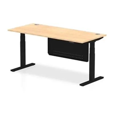 Air 1800x800 Height Adjustable Desk Maple CP Black Leg Modesty Panel