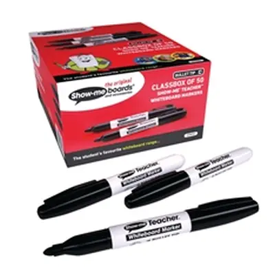 Show-me Eco Drywipe Markers Black (Pack of 50) STM50