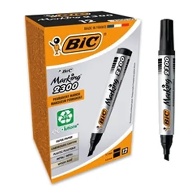 Bic 2300 Permanent Marker Chisel Tip Black (12 Pack)