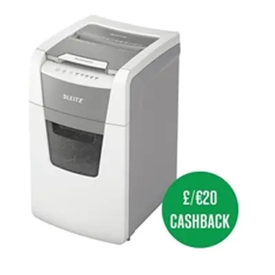 Leitz IQ Autofeed Small Office 100 Automatic Cross-Cut Shredder White