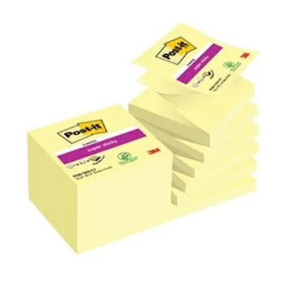 Post-it® Super Sticky Z-Notes Canary Yellow™ 76mm x 76mm Pk12