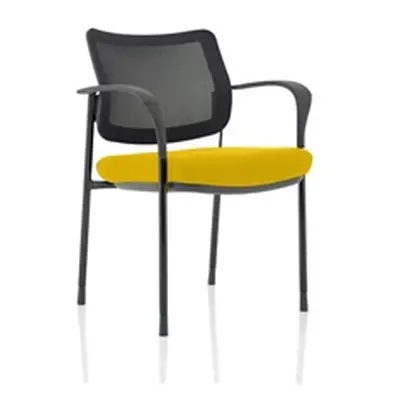 Brunswick Deluxe Mesh Back Black Frame Bespoke Seat Yellow With Arms