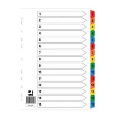 Q-Connect Index 1-15 Board Reinforced Multicoloured (10 Pack) KF01520Q