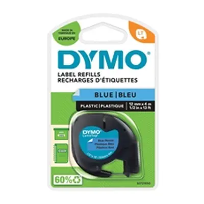 Dymo Ultra Blue LetraTag Plastic Tape 12mmx4m