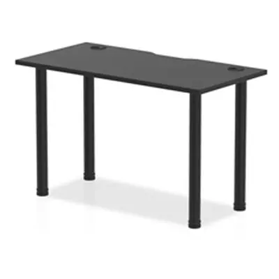 Impulse Black 1200 x 600mm Straight Table Black Top with CP Black Leg