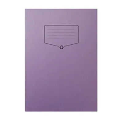 100% Recycled A4 Exercise Book, Lined with Margin, Purple, 64 Pages