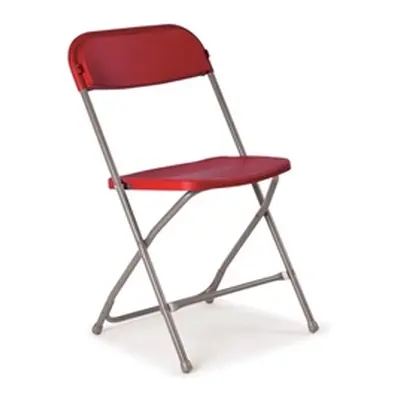 Flat Back Folding Chair : Burgundy