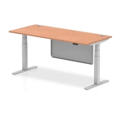 Air 1800x800 Height Adjustable Desk Beech CP Silver Leg Modesty Panel