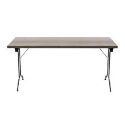 Allegro Folding Table 1600x700 Silver/Grey Oak top Ref OUFT1670SVGO