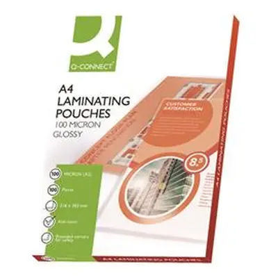 Q-Connect A4 Laminating Pouches 200 Micron Gloss Pk 100 - KF04115