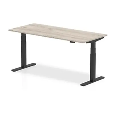 Air 1800 x 800mm Height Adjustable Desk Grey Oak Top Black Leg