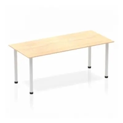 Impulse Straight Table 1800 Maple Post Leg Silver - BF00193