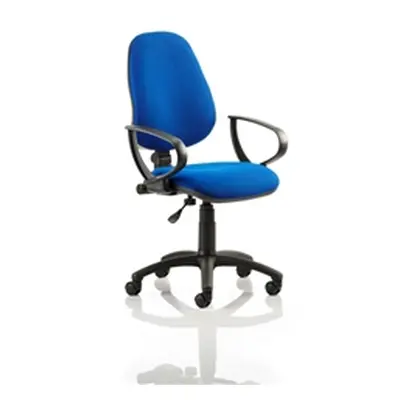 Zoom High Back Operator Chair Fixed Arms Blue - CH0707RB+AC1041