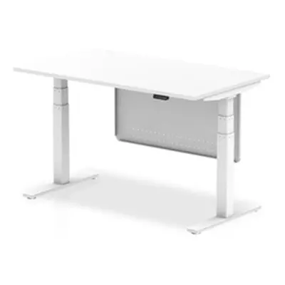 Air 1400x800 Height Adjustable Desk White White Leg Modesty Panel