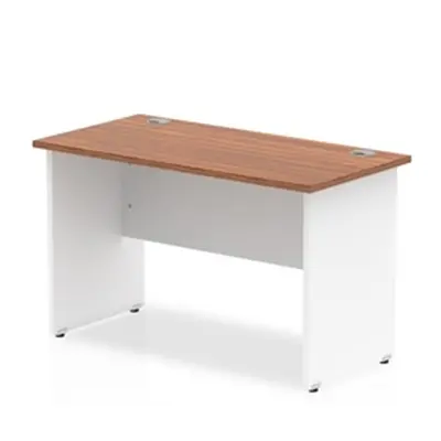 Impulse Panel End 1200/600 Rectangle Desk Walnut Top White - TT000085