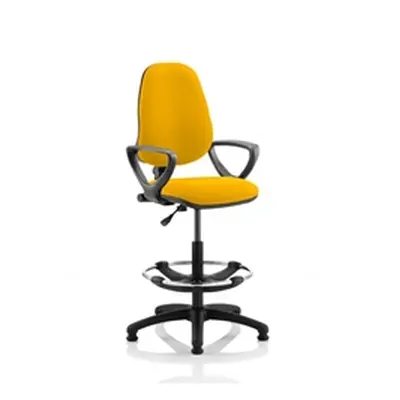 Eclipse Plus I Lever Task Operator Chair Yellow + Arms Draughtsman Kit