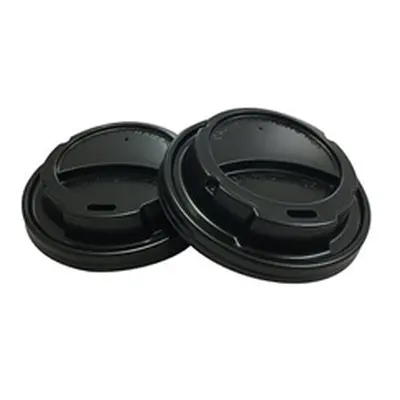 Belgravia 8oz Sip Through Black Lids 50's - PACK (20)