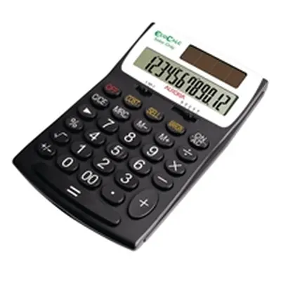 Aurora Black/White 12-Digit Desk Calculator