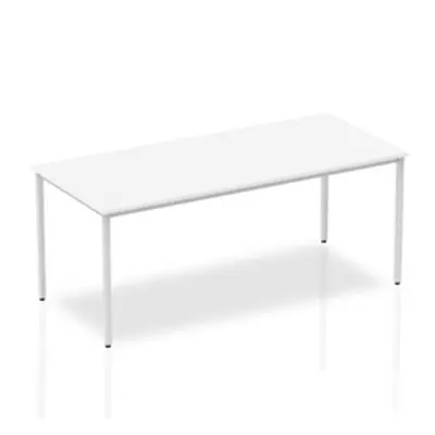 Impulse Straight Table 1800 White Box Frame Leg Silver - BF00118