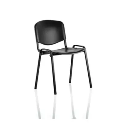 ISO Stacking Chair Black Poly Black Frame Without Arms