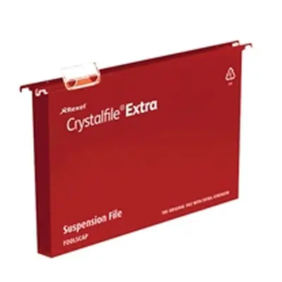 Rexel Crystalfile Extra 30mm Suspension File Foolscap Red (25 Pack)