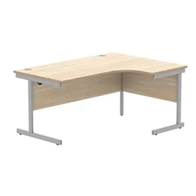 Office RH Corner Desk Steel Single Cantilever 1600X1200 Oak/Silver