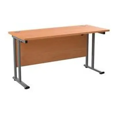 Allegro 1400 X 600 Rectangular Cantilever Workstation Beech/Silver