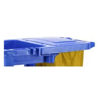 Janitorial Cleaning Trolley with Bag Lid; Castors; 100kg; Blue/Yellow