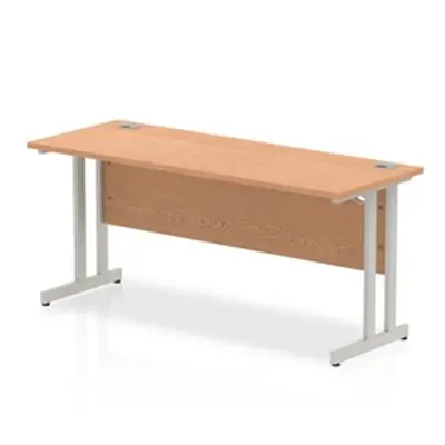 Impulse 1600/600 Rectangle Silver Cantilever Leg Desk Oak - MI002650